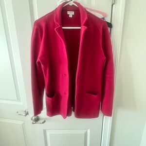 J. Crew Women's Pink Schoolboy Sweater Blazer